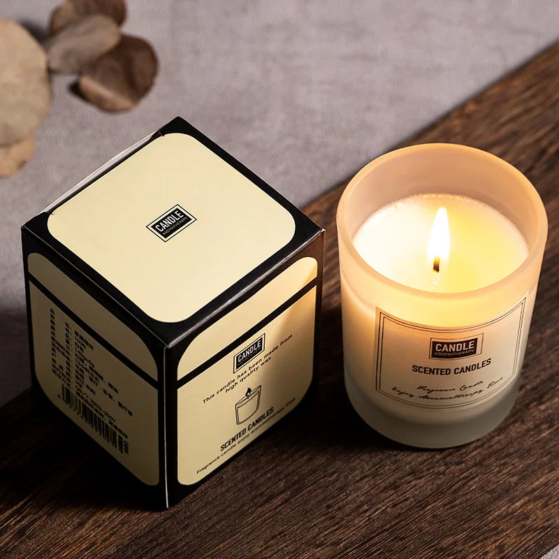 1Pc Modern European Plant Scent Aromatherapy Candle Living Room Bedroom Air Purification Enduring Fragrance Candle Cups Decor